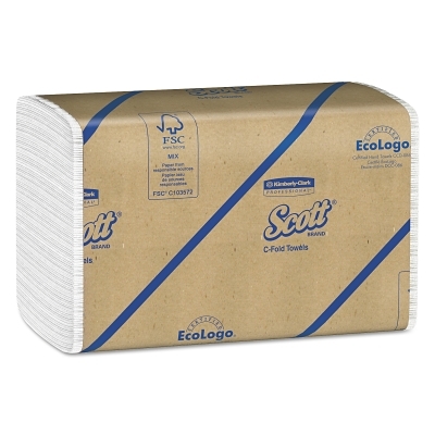 SCOTT C-FOLD TOWELS WHITE 10.125